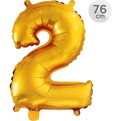 JUNIOR Balón narozeninový 76 cm číslo 2 zlatý