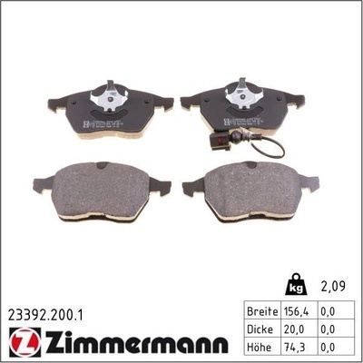 Sada brzdových destiček, kotoučová brzda ZIMMERMANN 23392.200.1 (233922001)