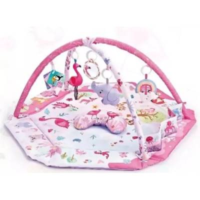 Man Yuk Toys Игрална постелка с фламинго и възглавничка за коремче - 110 x 110 см (BB046)
