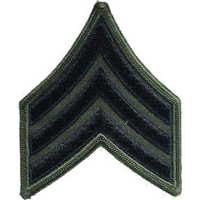 Nášivka: Hodnost US ARMY rukávová Sergeant olivová | černá