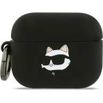 Karl Lagerfeld Силиконов калъф за Apple AirPods Pro 3 - Karl Lagerfeld Silicone Choupette Head 3D - Черен