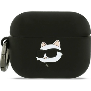 Karl Lagerfeld Силиконов калъф за Apple AirPods Pro 3 - Karl Lagerfeld Silicone Choupette Head 3D - Черен