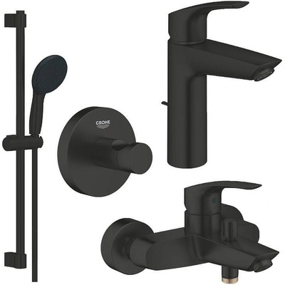 GROHE Комплект Eurosmart - смесители за умивалник и за душ/вана, закачалка , тръбно окачване и ръчен душ, 233222433 + 333002433 + 261622433 + 1024602430 (159682)