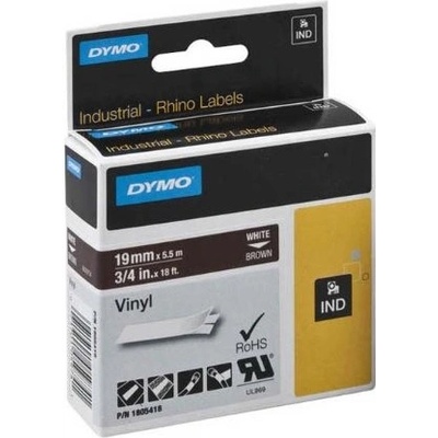 páska DYMO 1805418 PROFI D1 RHINO White On Brown Vinyl Tape (19mm) (1805418)