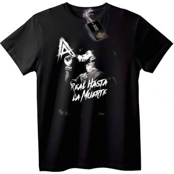 NOONEBRAND Тениска Real Hasta La Muerte - 2XL, Black