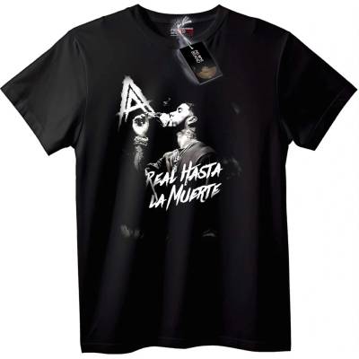 NOONEBRAND Тениска Real Hasta La Muerte - 2XL, Black