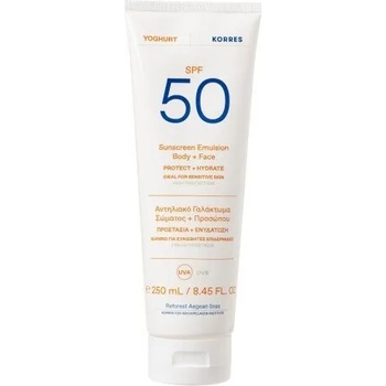 Image 1 of KORRES Слънцезащитна емулсия за лице и тяло с кисело мляко, Korres Yoghurt Sunscreen Emulsion Face & Body SPF50 250ml