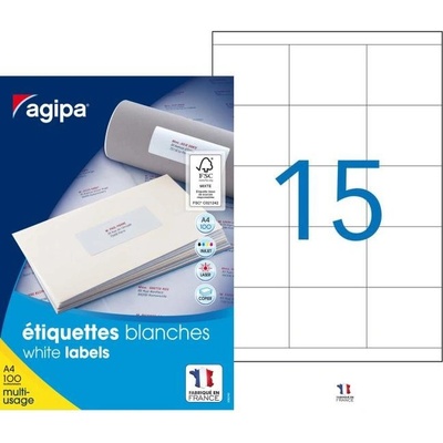 Etikety univerzálne 70x50,8mm Agipa A4 100 hárkov 118996