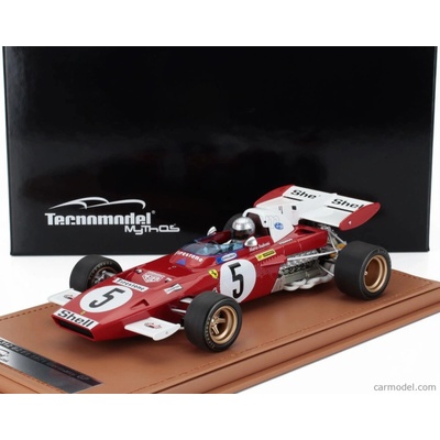 Tecnomodel Ferrari F1 312b2 N 5 German Gp with Pilot Figure 1971 Mario Andretti Con Vetrina With Showcase Červená Bílá 1:18