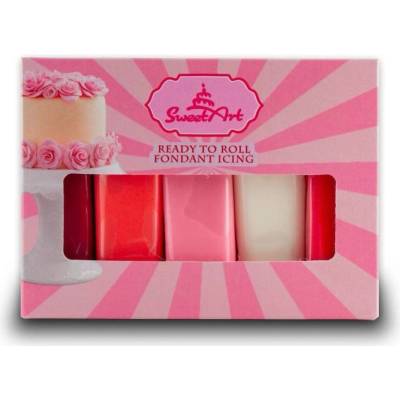 SweetArt potahovací a modelovací hmoty vanilkové Valentine mix 5 x 100 g