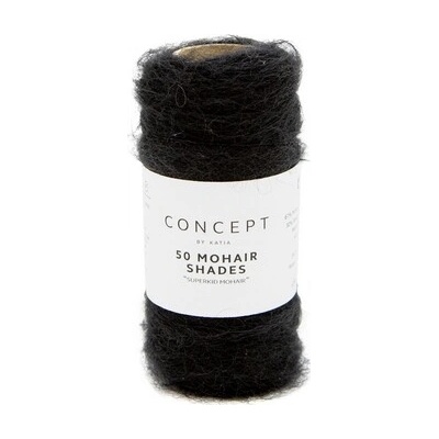 50 MOHAIR SHADES Katia Farby 50 MOHAIR: 10 čierna