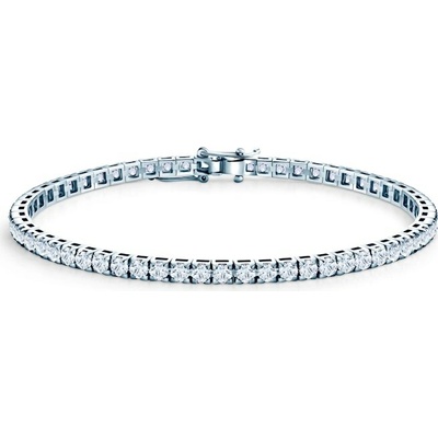 SAVICKI Tenisový náramok biele zlato s bielymi zafírmi 2.360 ct 3 mm 17 cm - SAV-B-TENIS-17CM-30SZ-20K-585-BSZ-B