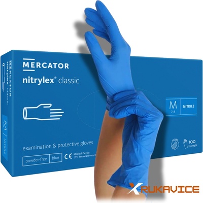 Mercator Medical Nitrylex Classic Blue Nitrilové rukavice modré 100 ks