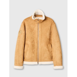 Pretty Green Яке Pretty Green Mens Ashcroft Flight Insulating Aviation-Inspired Shearling Jacket - Taupe