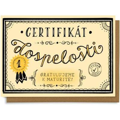 Chaukiss Certifikát dospelosti. Gratulujeme k maturite!