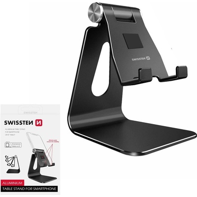 SWISSTEN hliníkový stojánek na telefon 25007000 black