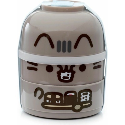 Mačacia mama Dvojposchodová krabička na jedlo s príbormi s mačkou Pusheen