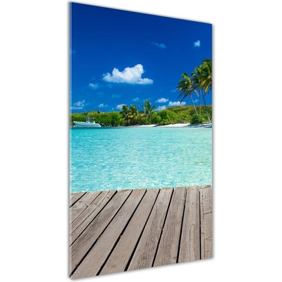 Vertikálny fotoobraz na skle Tropická pláž 50x100 cm
