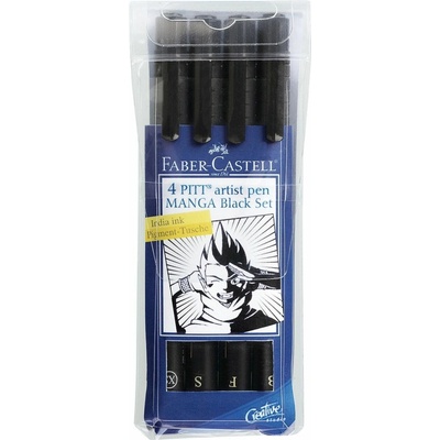Faber-Castell 167132 Pitt Artist Pen Manga 4 ks Black