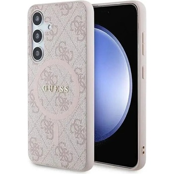 GUESS Кейс Guess 4G Collection Leather Metal Logo MagSafe за Samsung Galaxy S24, розов