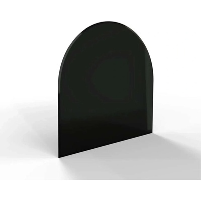 HS Flamingo Sklo pod kachle oblúk R500, čierne, 1000 x 1000 x 6 mm