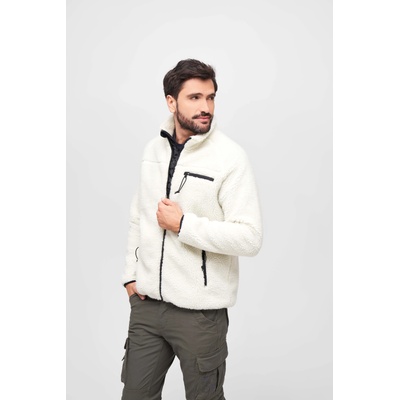 Brandit Мъжко яке от плюшен полар в бяло BranditMODEL792 SALE - Бял, размер XL