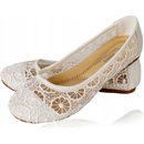Balerínky krémové čipkované ľahké ažurové ecru