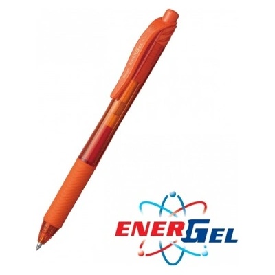 Pentel Автоматичен ролер Pentel Energel BL107, оранжев цвят на писане, дебелина на линията 0.7 mm, гел, оранжев, цената е за 1бр. (продава се в опаковка от 12бр. ) (OK26789)
