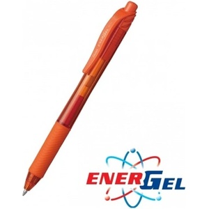 Pentel Автоматичен ролер Pentel Energel BL107, оранжев цвят на писане, дебелина на линията 0.7 mm, гел, оранжев, цената е за 1бр. (продава се в опаковка от 12бр. ) (OK26789)