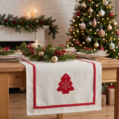BBK Vánoční běhoun BOXING DAY motiv stromeček 35x180 cm