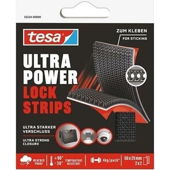 Tesa Ultra Power Lock Samolepiaci suchý zips prúžky obojstranný 25 x 50 mm