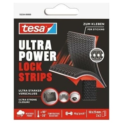 Tesa Ultra Power Lock Samolepiaci suchý zips prúžky obojstranný 25 x 50 mm