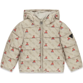 GUESS Бежово яке за мини момче покрито с мечета Guess