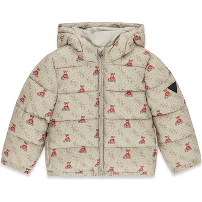 GUESS Бежово яке за мини момче покрито с мечета Guess