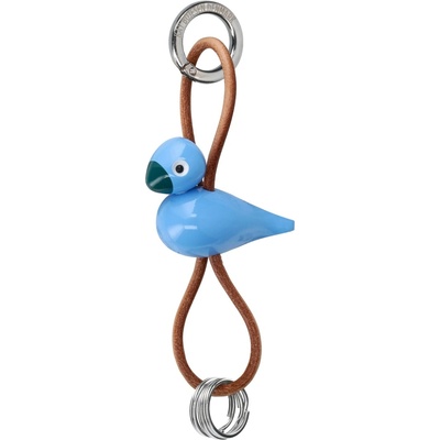 Přívěsek na klíče Kay Bojesen Dřevěná Bird Blue / Silver modrá barva dřevo kov kůže – Hledejceny.cz