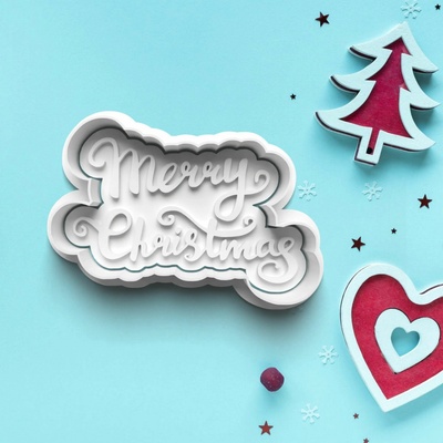Vianočné - Vykrajovátko s pečiatkou Merry Christmas