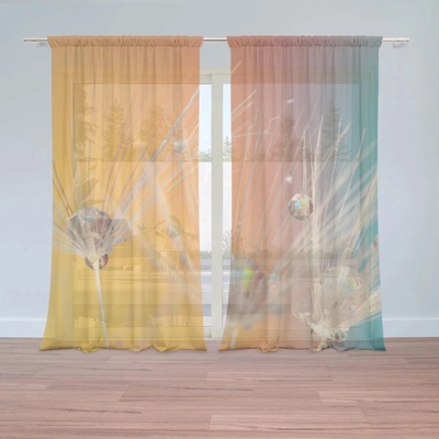 Sablio Záclony Odkvitnuté púpavy 2: 2ks 150x250cm
