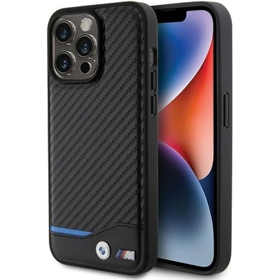 BMW Кейс BMW Leather Carbon за iPhone 15 Pro Max, черен (3666339143862)