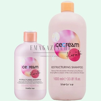 Inebrya Възстановяващ реструктуриращ шампоан с кератин 300/1000 мл. Ice Cream Keratin Restructuring Shampoo (18120008)