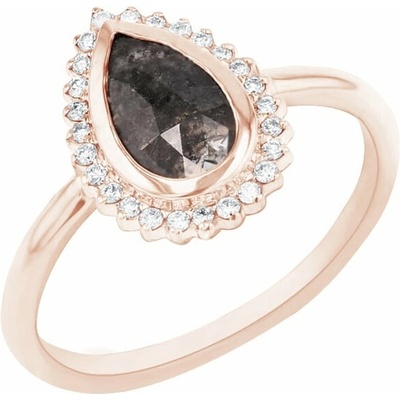 Eppi Prsten s pear salt and pepper diamantem a diamanty Clemency R43634