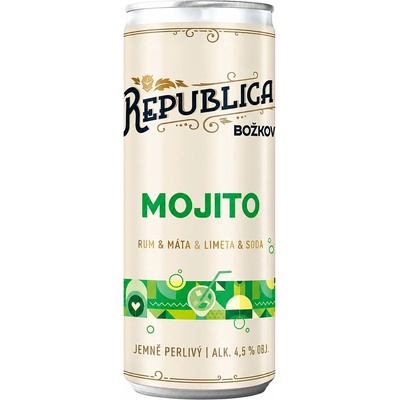 BOŽKOV REPUBLICA MOJITO 4,5% 0,25 l ( plech )