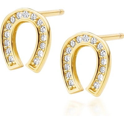 Olivie strieborné náušnice podkova gold 4071