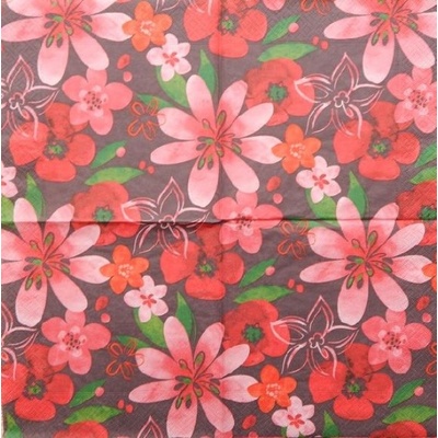 Paper Designe servítky Květy červené 33x33cm