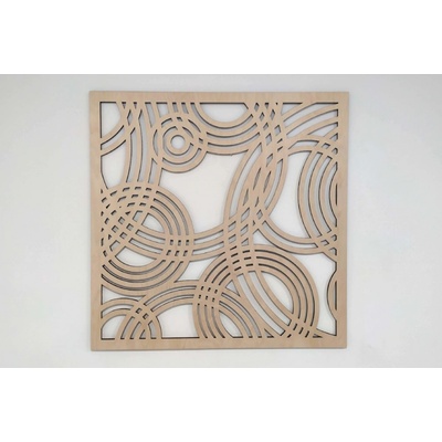MAJADESIGN Dřevěný obraz - KRUHY Rozměr obrazu: 73 x 73 cm