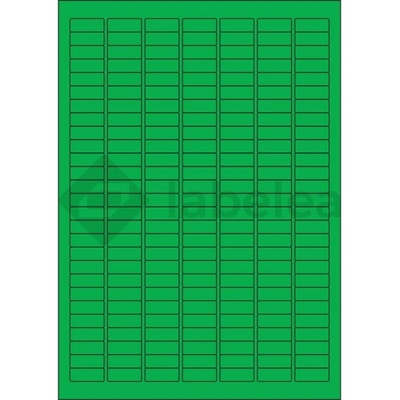 Labelea Samolepiace etikety 25,4x10 mm farebné papierové, na hárku A4, pre laserovú a atramentovú tlač, Farba etikiet Zelená, Počet hárkov v balení 100 EPY025010PG189S