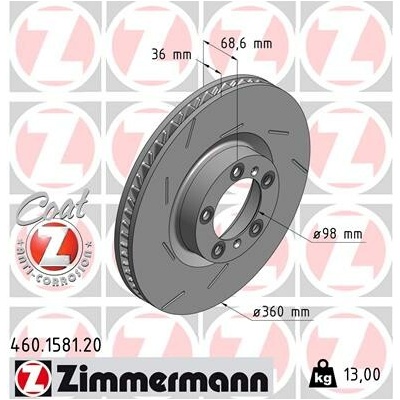 Brzdový kotúč ZIMMERMANN 460.1581.20 (460158120)