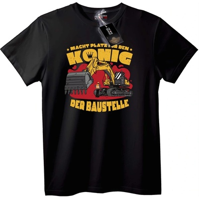 NOONEBRAND Тениска Крал на строителната площадка - 3XL, Black