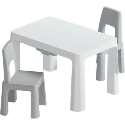 Pepita Dodo Детска маса + 2 бр. столове - сиво-бяло (8817-white-grey)