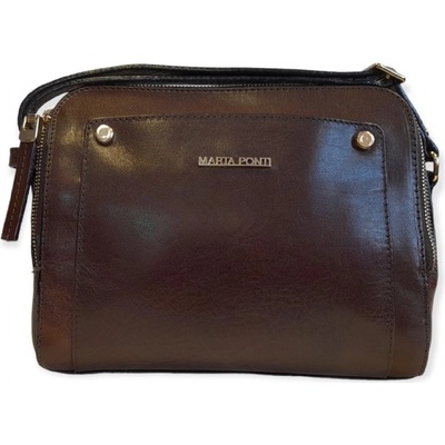 Marta Ponti kožená crossbody se zlatým zdobením A 120012.RUF hnědá