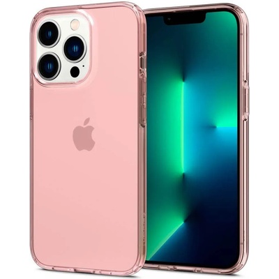 Spigen Crystal Flex Case - тънък качествен силиконов (TPU) калъф за iPhone 13 Pro Max (розов)